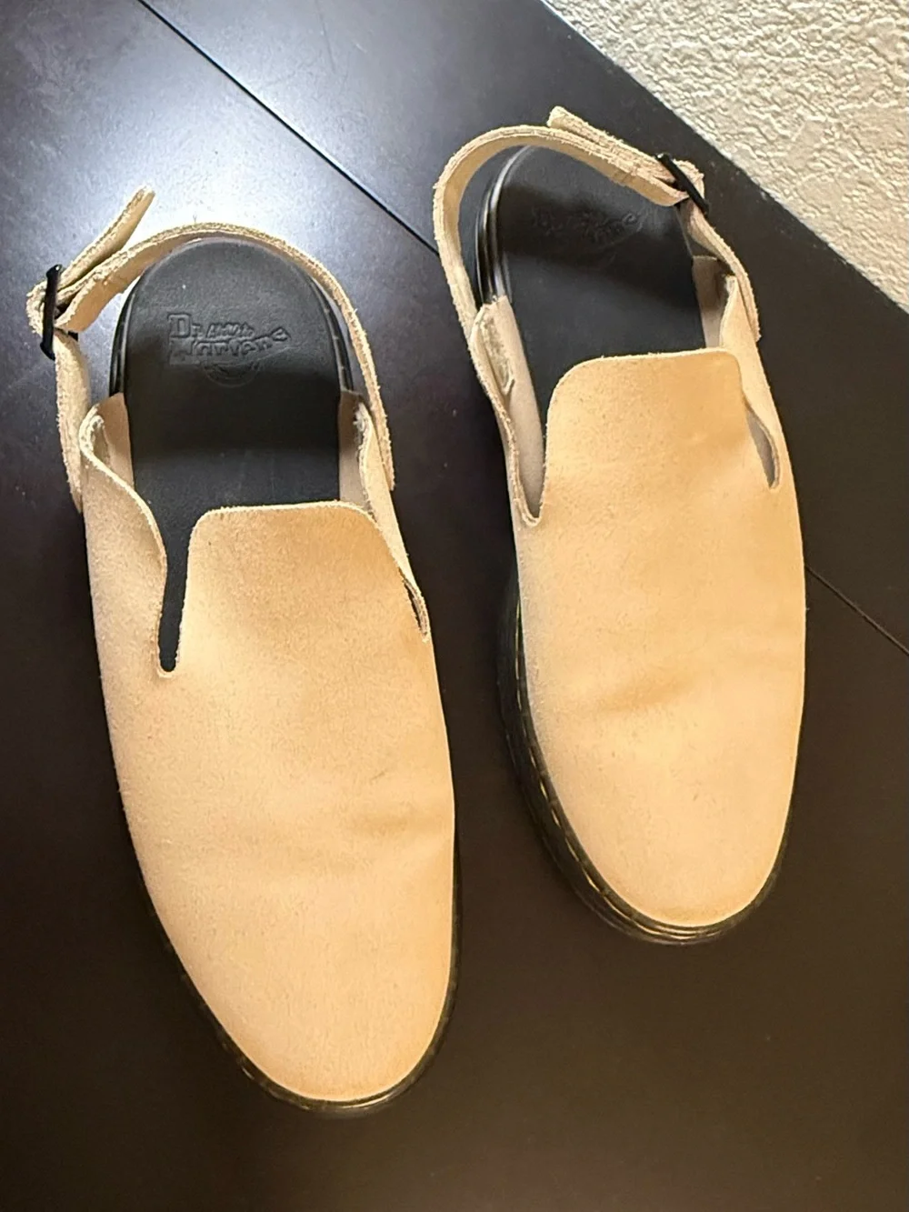 Dr. Martens Beige Suede Slingback Slip-On